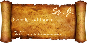 Szondy Julianna névjegykártya