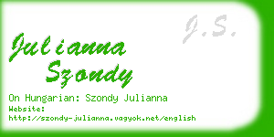 julianna szondy business card